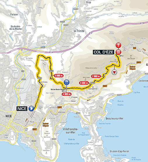 Paris-Nice stage 7 map